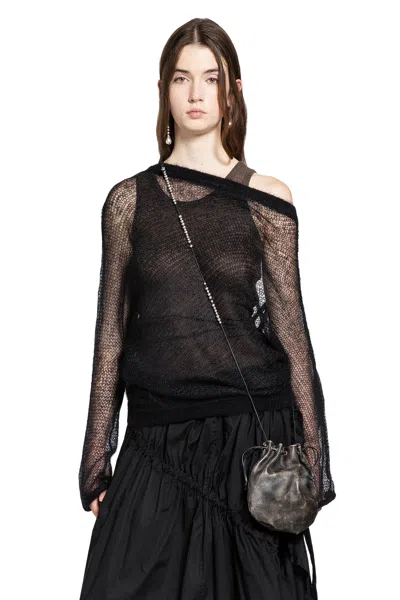 Ann Demeulemeester Dolfine Dropped Shoulder Sweater In Black
