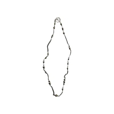Pre-owned Ann Demeulemeester Dordi Pearls Chain 'antique Silver' | Tan | Women's Size Onesize