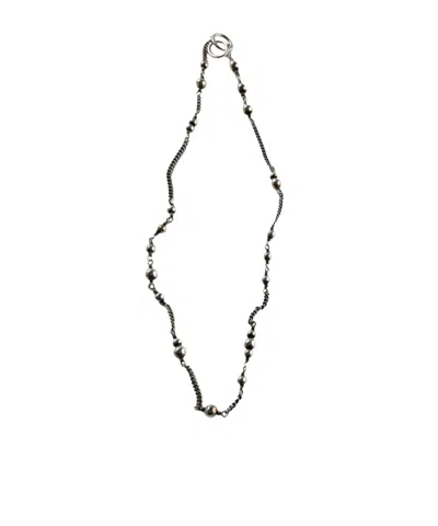 Ann Demeulemeester Dordi Pearls Chain In Antiquesilver