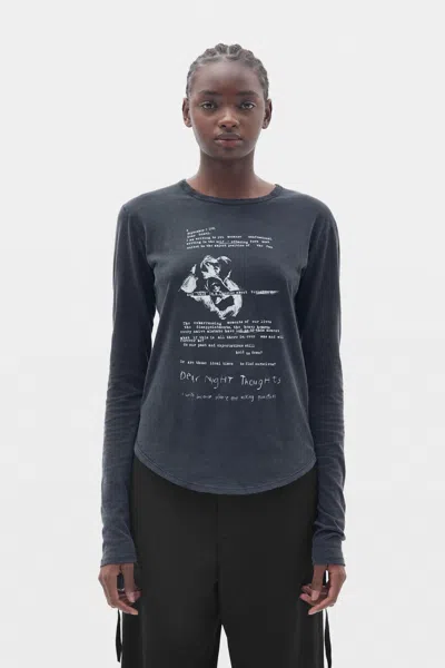 Ann Demeulemeester Dot Wrinkled Cropped Long Sleeve Top In Black
