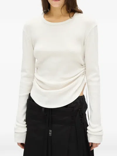 Ann Demeulemeester Dot Wrinkled Long-sleeve T-shirt In White
