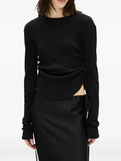 Ann Demeulemeester Dot Wrinkled T-shirt In Black
