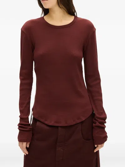 Ann Demeulemeester Dot Wrinkled T-shirt In Brown