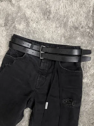 Pre-owned Ann Demeulemeester Double Belt In Black
