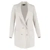Ann Demeulemeester Double Breasted Coat In White Cotton In White