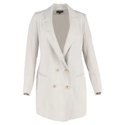 Ann Demeulemeester Double Breasted Coat In White Cotton