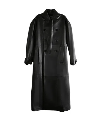 Ann Demeulemeester Double-breasted Trench Coat In Black