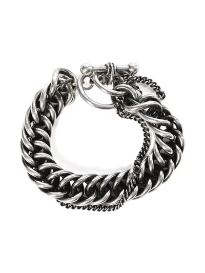 Ann Demeulemeester Double-chain Bracelet In Silver