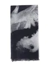 Ann Demeulemeester Dove-print Scarf In Gray