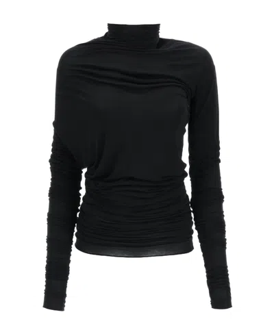 Ann Demeulemeester Draped-twist High-neck Top