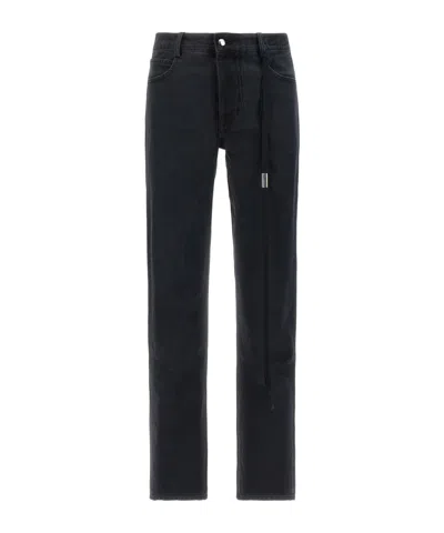 Ann Demeulemeester Herme 5 Pockets Slim Fit Cropped Trousers Denim In Black