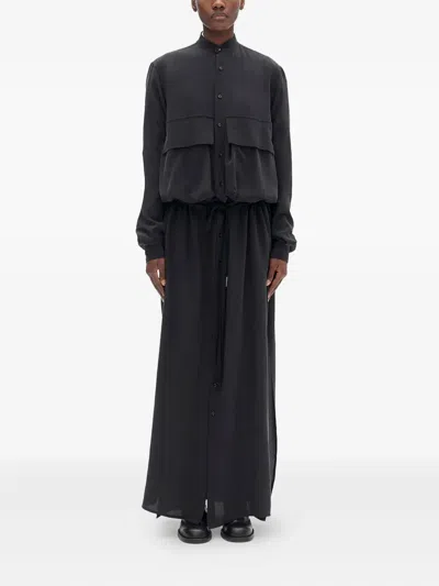 ANN DEMEULEMEESTER DRAWSTRING MAXI DRESS