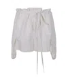 Ann Demeulemeester Women Nadina Cargo Shorts Natural Wash Cotton In White