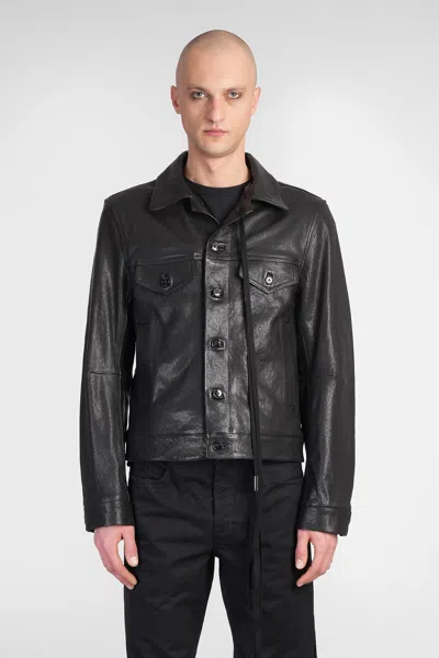 Ann Demeulemeester Ebbe Leather Jacket In Black Leather