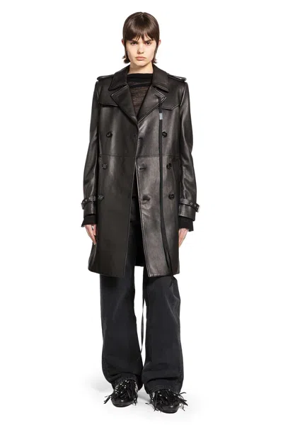 Ann Demeulemeester Eda Fitted Double Breasted Coat In Black