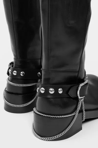 Ann Demeulemeester Edeed Riding Boots In Black