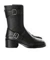 Ann Demeulemeester Balo High Biker Boots In Black