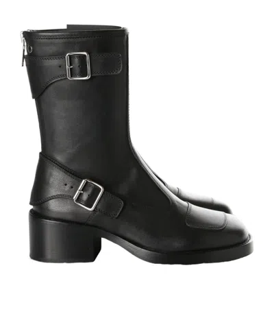 Ann Demeulemeester Balo High Biker Boots In Black