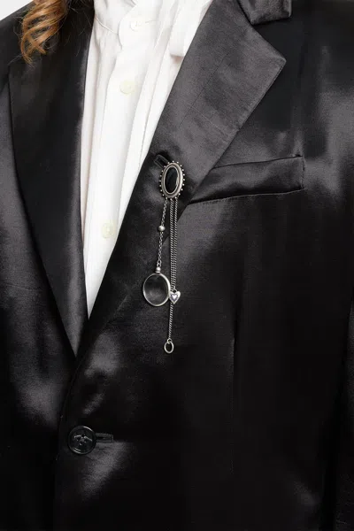 Ann Demeulemeester Ekin Cabochon Brooch With Charms In Green