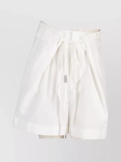 ANN DEMEULEMEESTER ELASTIC WAISTBAND COTTON TWILL SHORTS