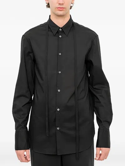 Ann Demeulemeester Elgar Ribbon-detail Shirt In Black