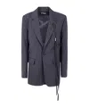 Ann Demeulemeester 'elin' Twisted Clousure Tailored Jacket In Blue