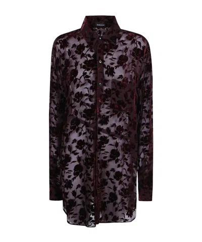 Ann Demeulemeester Long Shirt "elisabeth" In Burgundy
