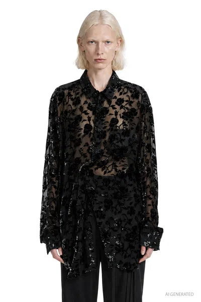 Ann Demeulemeester Elisabeth Long High Comfort Shirt In Multi