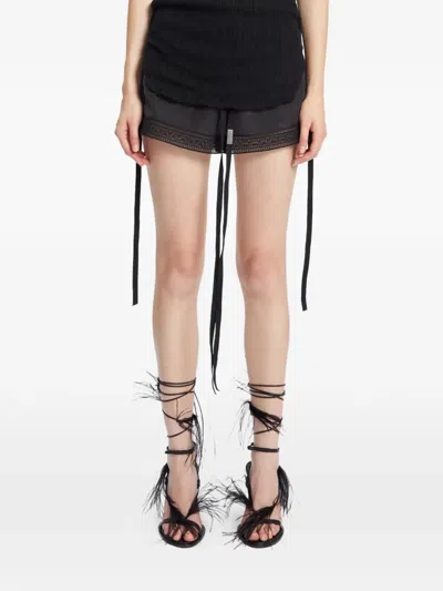 Ann Demeulemeester Elya Feather-detailed Sandals In Black