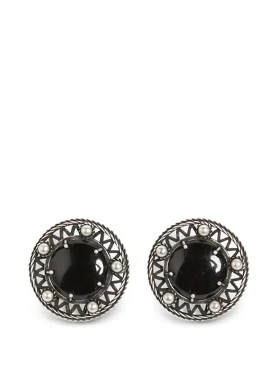 Ann Demeulemeester Embellished Cut-out Earrings In Black