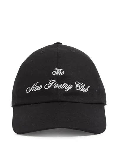 Ann Demeulemeester Embroidered Baseball Cap In Black