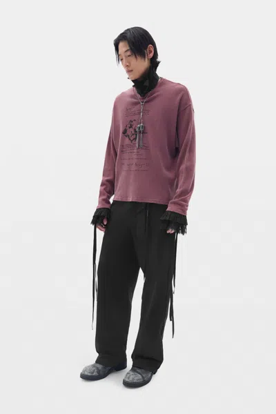Ann Demeulemeester Emil ''dear Diary'' Long Sleeve T-shirt In Gray