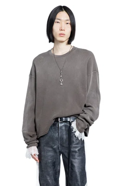 Ann Demeulemeester Emil ''eternal Eagle'' Long Sleeve T-shirt In Gray
