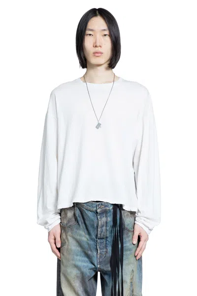 Ann Demeulemeester Emil ''infinite Feathers'' Long Sleeve T-shirt In White