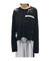 Ann Demeulemeester Emil Long Sleeve T-shirt With Printed Patches In Black
