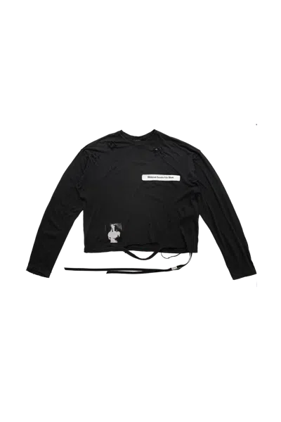 Ann Demeulemeester Emil Relax Fit Boxy T-shirt With Printed Patches Black
