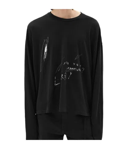 Ann Demeulemeester Emil Relax Fit Long Sleeve Boxy T-shirt In Black