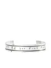 Ann Demeulemeester Engraved Silver Bracelet In Metallic