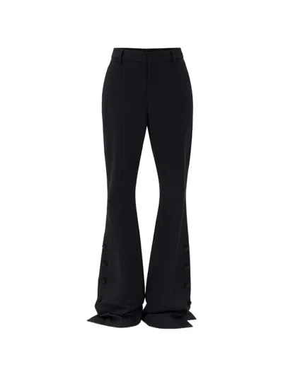 Ann Demeulemeester Enya Buttoned Bootcut Trousers In Black