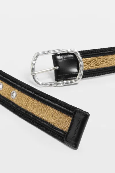 Ann Demeulemeester Esha Belt With Hammered Buckle In Multicolor