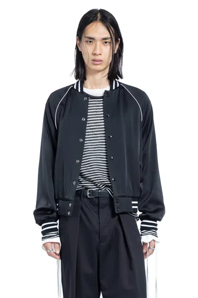 Ann Demeulemeester Esko Bomber In Cady Satin In Black