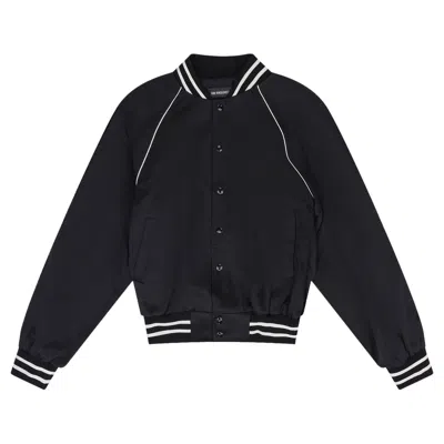 Pre-owned Ann Demeulemeester Esko Slim Fit Raglan Bomber With "dreams" Embroidery On Back 'black' | Men's Size