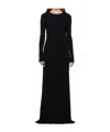 Ann Demeulemeester Black Eva Long Open Back Knitted Maxi Dress In Black