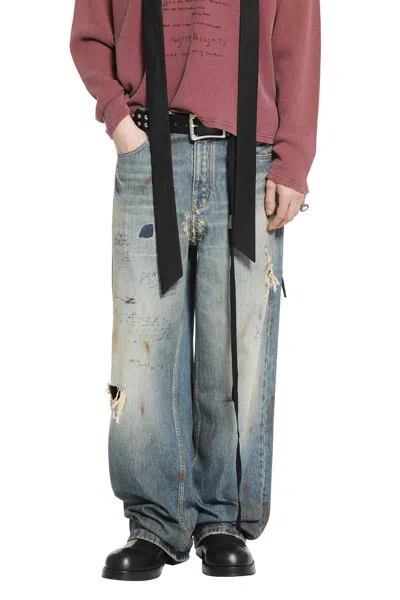Ann Demeulemeester Evan 5 Pocket Jeans In Vintage Rusty Denim In Blue