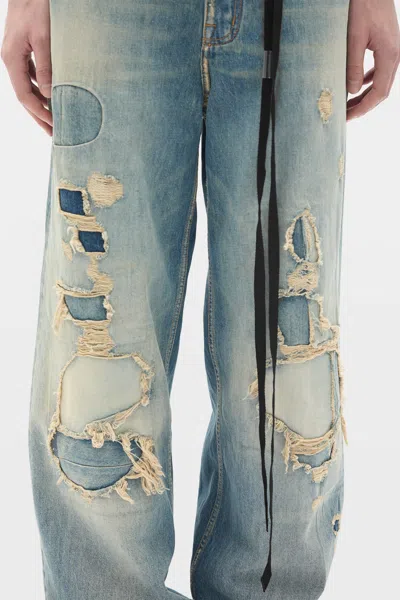 Ann Demeulemeester Evan 5-pockets Straight Leg Loose Trousers In Blue