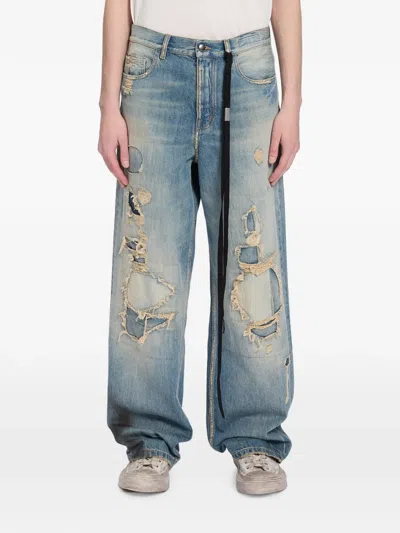 Ann Demeulemeester Evan Distressed Jeans In Blue