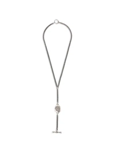 Ann Demeulemeester Eve Antique Silver Chain Necklace In Pink