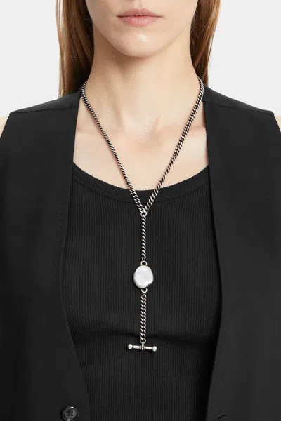 Ann Demeulemeester Eve Organic Sphere Necklace In Metallic