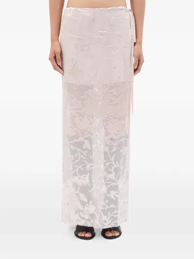 Ann Demeulemeester Eveline Floral Bias Maxi Skirt In Pink