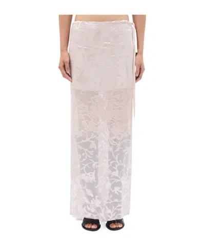 Ann Demeulemeester Eveline Floral Bias Maxi Skirt In Pink